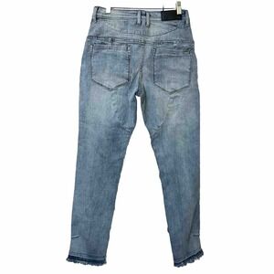 Kollar 967 Cobains Classic Blue Jeans Distressed Skinny Slim Raw Hem